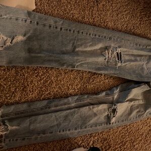 High waisted Ripped urban jeans